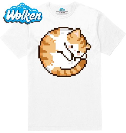 Obrázek produktu Pánské tričko Spící Pixelová Kočka