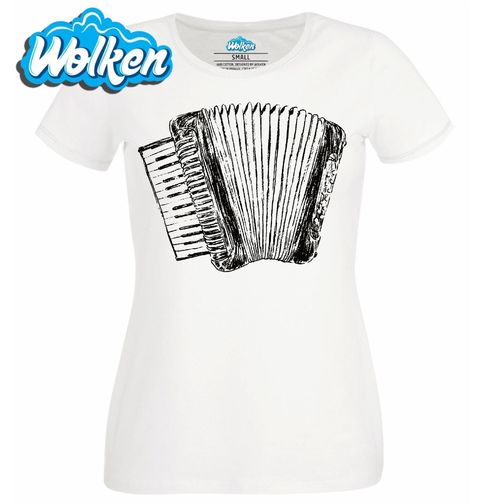 Obrázek produktu Dámské tričko Retro Akordeon v Černobílém Stylu