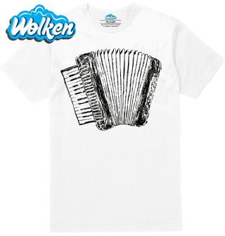 [cz] [produkt] [pánské tričko] [bílá] [hlavní] Retro Akordeon v Černobílém Stylu.jpg