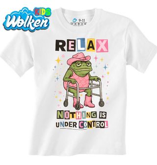 [cz] [produkt] [dětské tričko] [bílá] [hlavní] Žába Relax, Nic Není pod Kontrolou.jpg