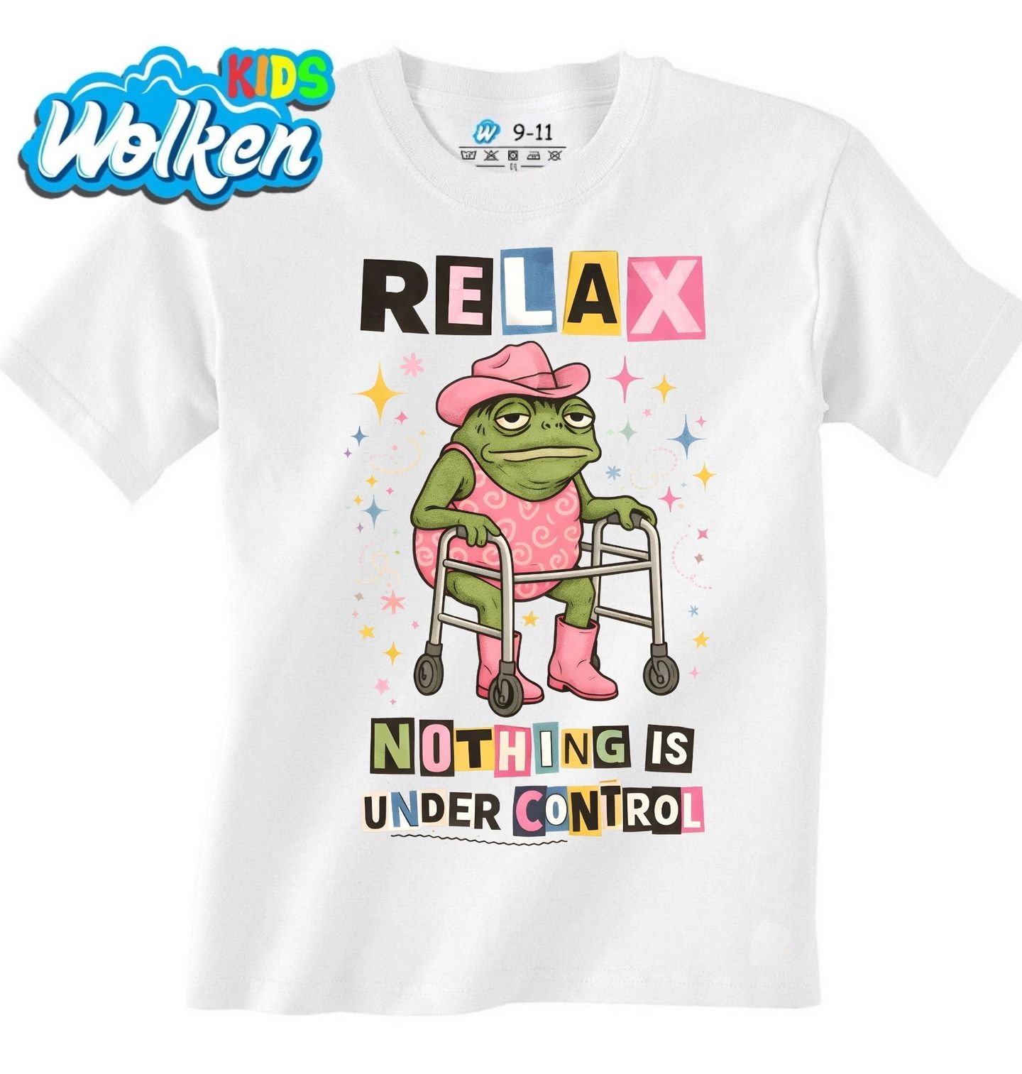 [cz] [produkt] [dětské tričko] [bílá] [hlavní] Žába Relax, Nic Není pod Kontrolou.jpg