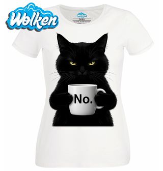 [cz] [produkt] [dámské tričko] [bílá] [hlavní] Naštvaná Kočka Před Ranní Kávou.jpg
