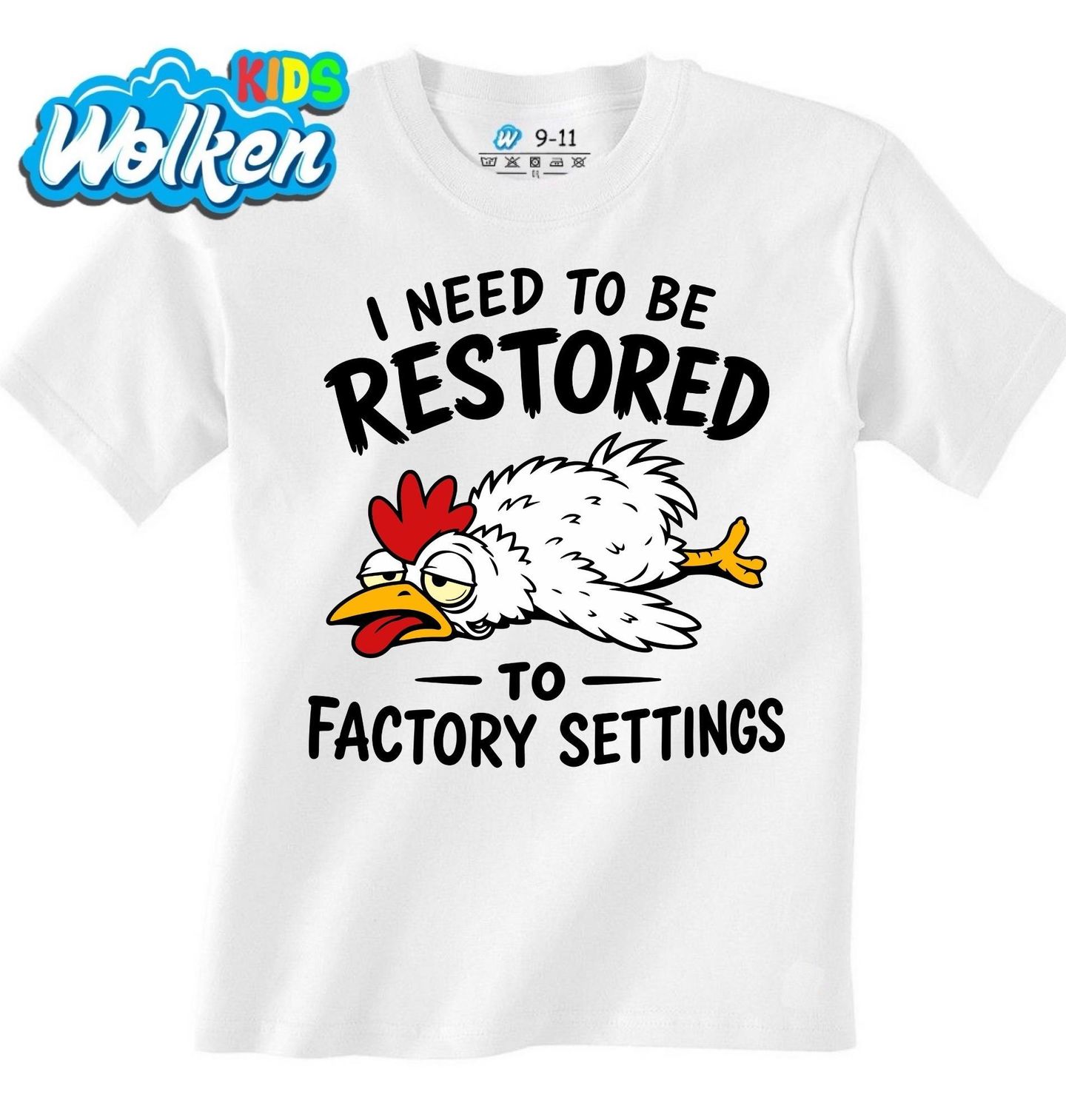[cz] [produkt] [dětské tričko] [bílá] [hlavní] Slepice Potřebuje Restart.jpg