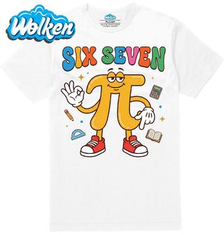 [cz] [produkt] [pánské tričko] [bílá] [hlavní] Žluté Číslo Pí π Six Seven 67.jpg