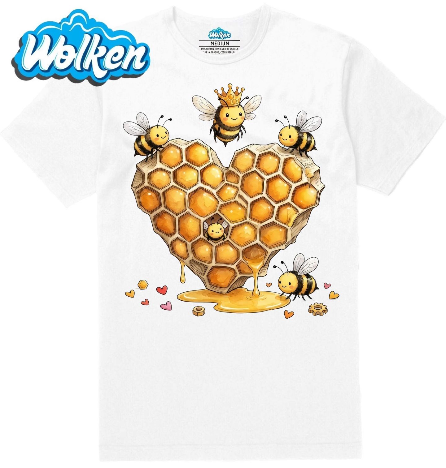 [cz] [produkt] [pánské tričko] [bílá] [hlavní] Království Včel a Medu.jpg