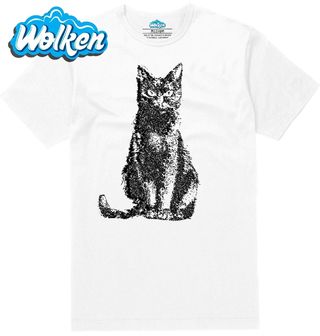 [cz] [produkt] [pánské tričko] [bílá] [hlavní] Kočka v Tečkovaném Stylu.jpg