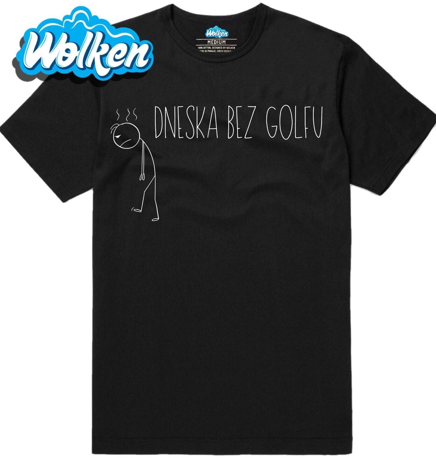 [cz] [produkt] [pánské tričko] [černá] [hlavní] Dneska bez Golfu Stickman.jpg