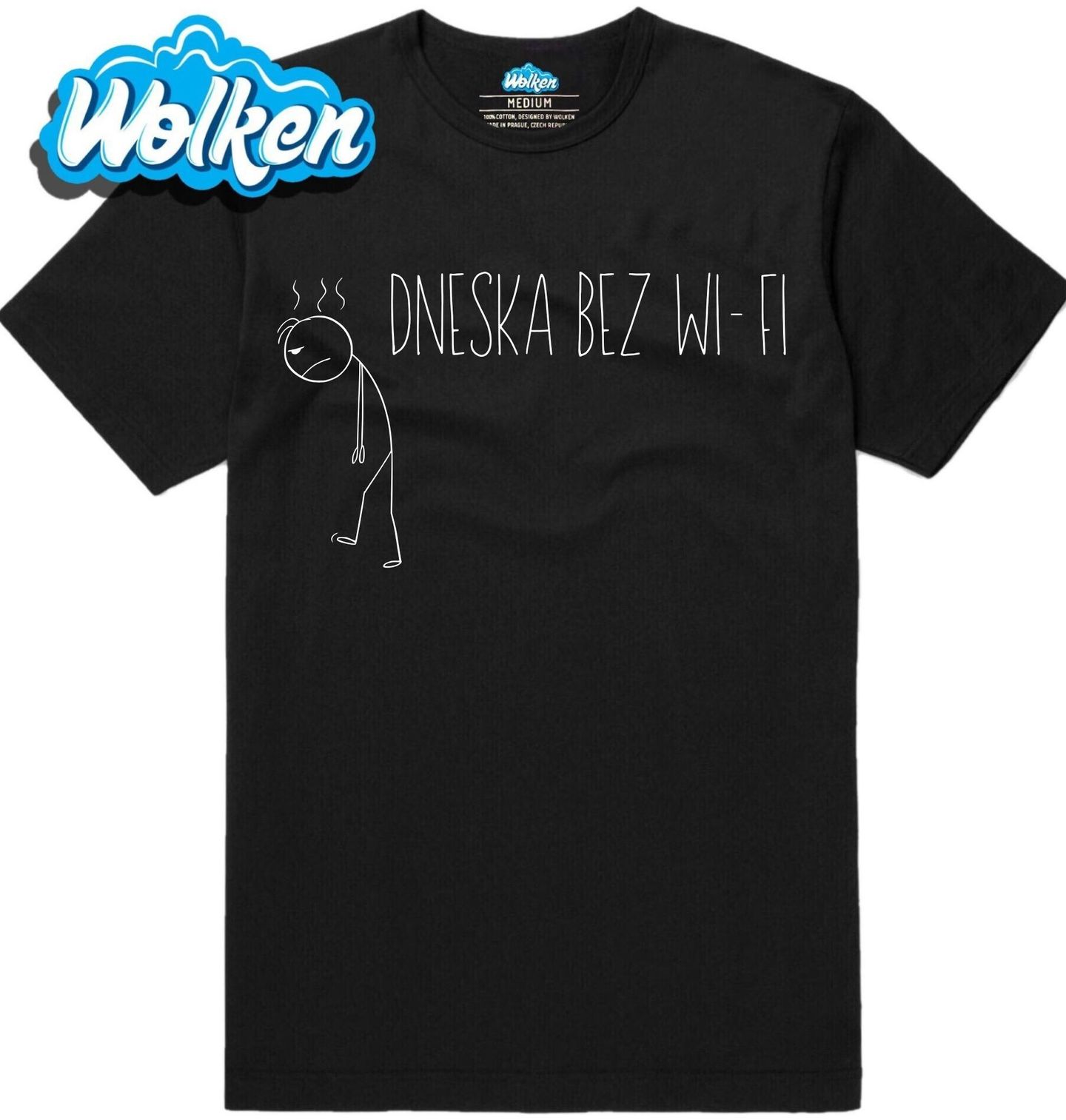 [cz] [produkt] [pánské tričko] [černá] [hlavní] Dneska bez Wi-Fi Stickman.jpg