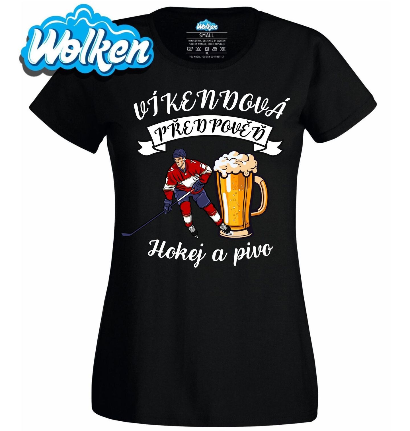 [cz] [produkt] [dámské tričko] [černá] [hlavní] Víkendová předpověď_ Hokej a Pivo.jpg