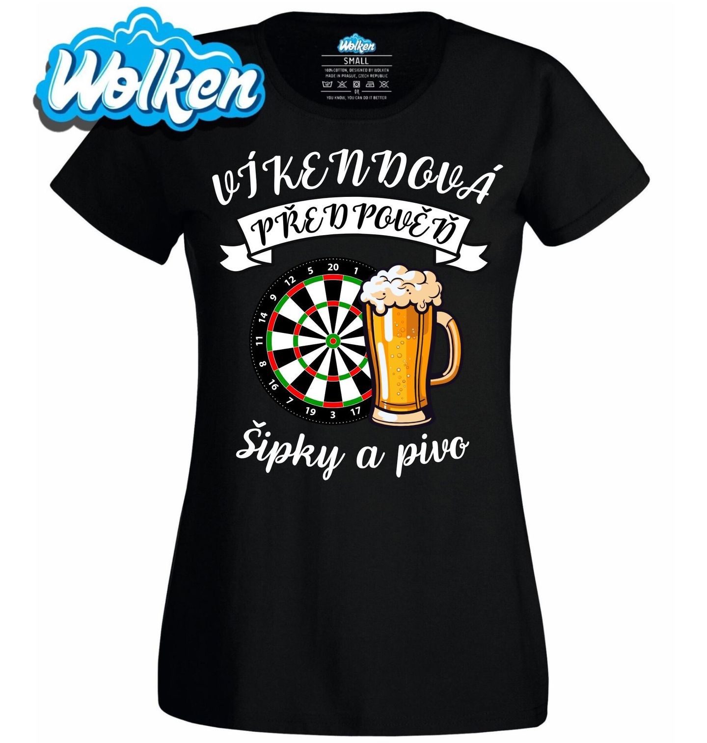 [cz] [produkt] [dámské tričko] [černá] [hlavní] Víkendová předpověď_ Šipky a Pivo.jpg