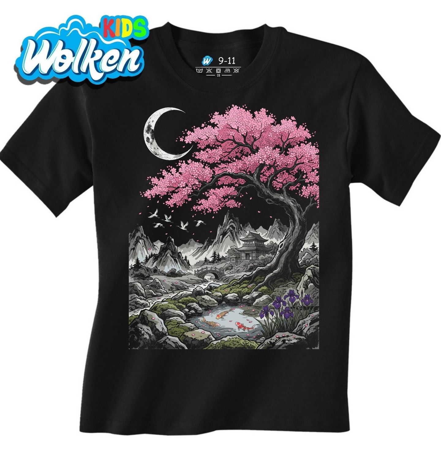 [cz] [produkt] [dětské tričko] [černá] [hlavní] Sakura nad Horskou Krajinou.jpg