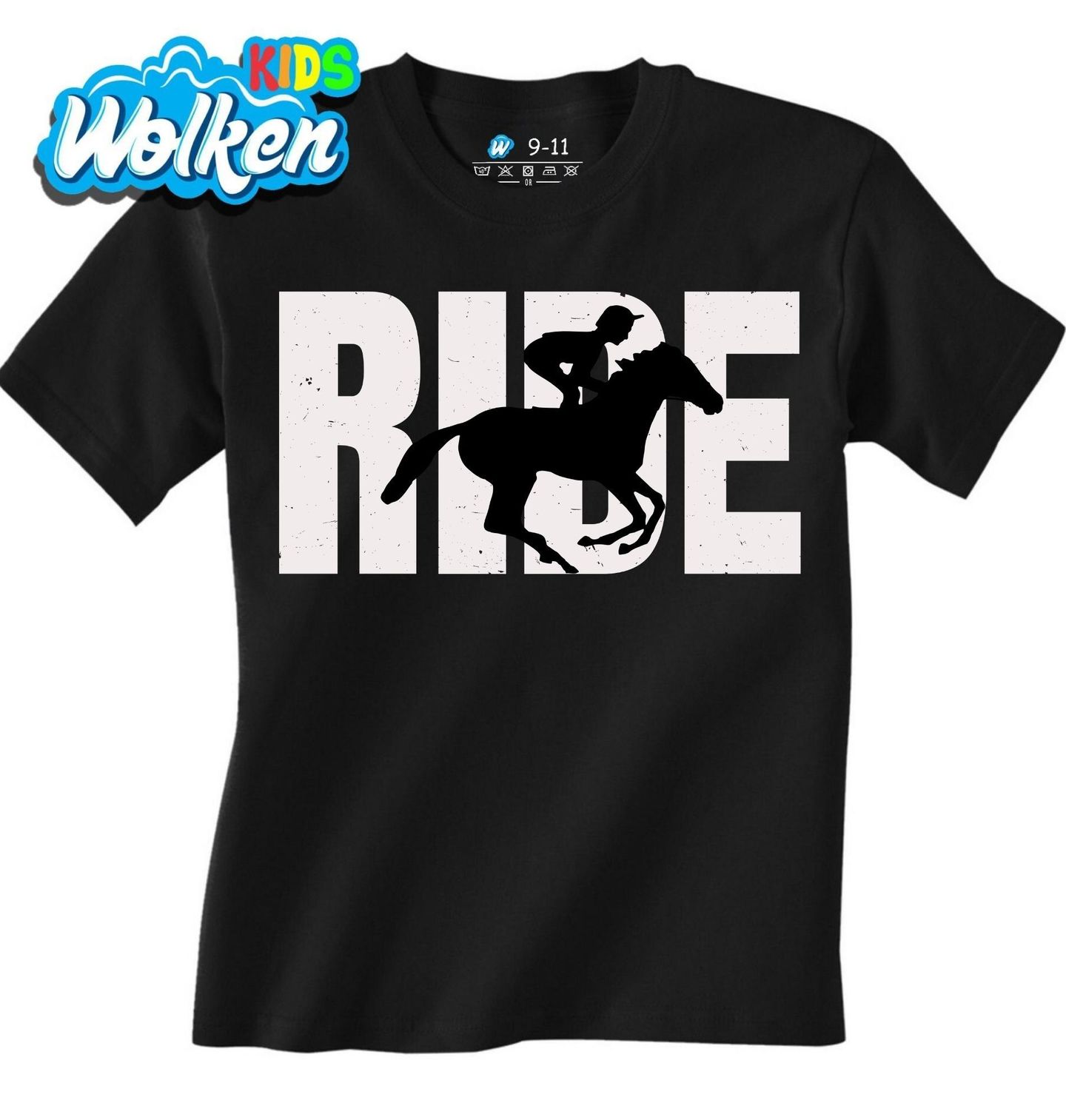 [cz] [produkt] [dětské tričko] [černá] [hlavní] Ride Jízda na Koni.jpg