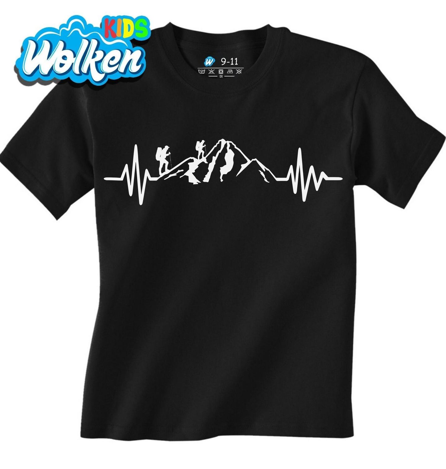 [cz] [produkt] [dětské tričko] [černá] [hlavní] Kardiogram a Hiking na Horách.jpg