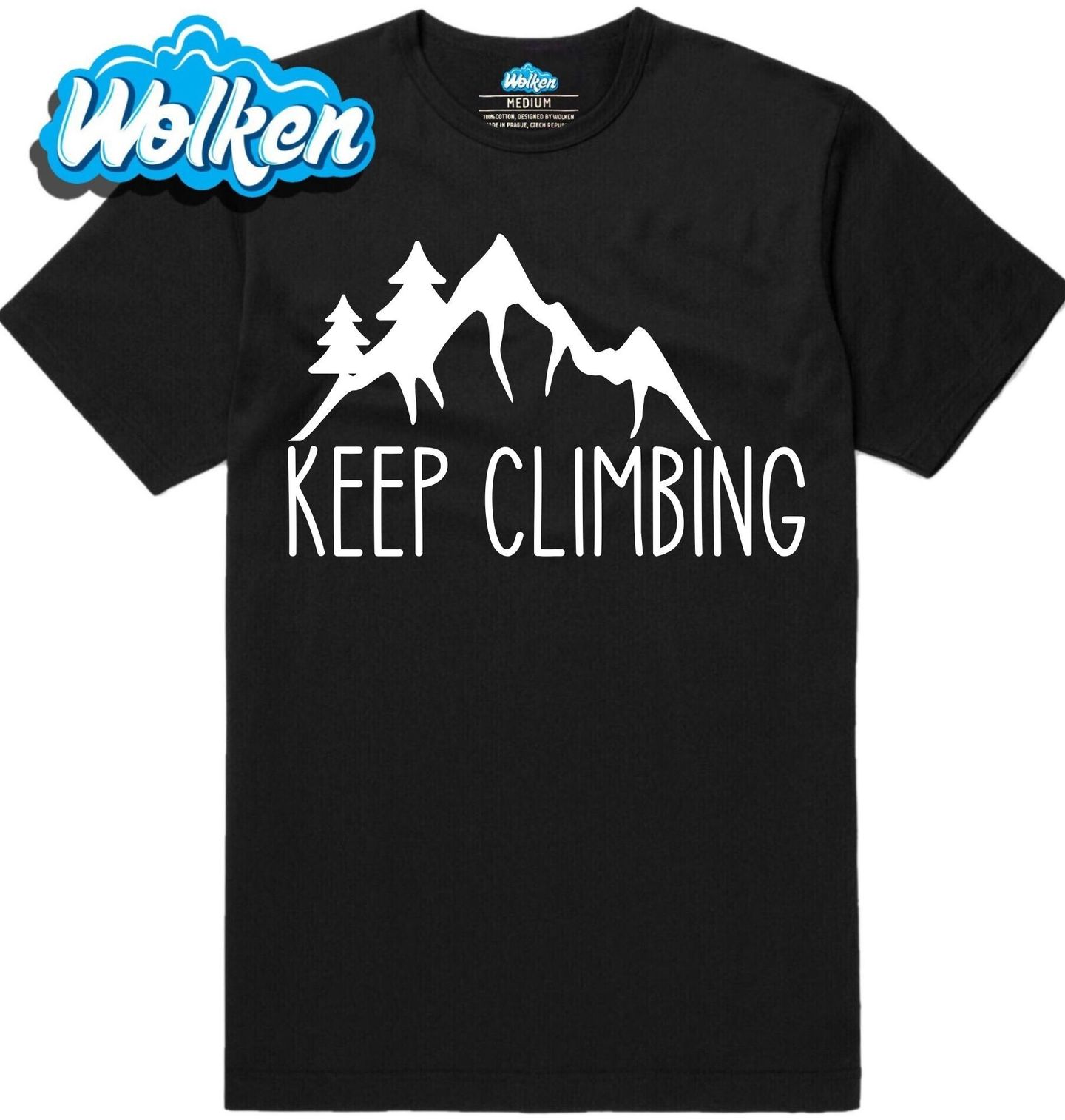 [cz] [produkt] [pánské tričko] [černá] [hlavní] Nepřestávej Lézt Keep Climbing.jpg