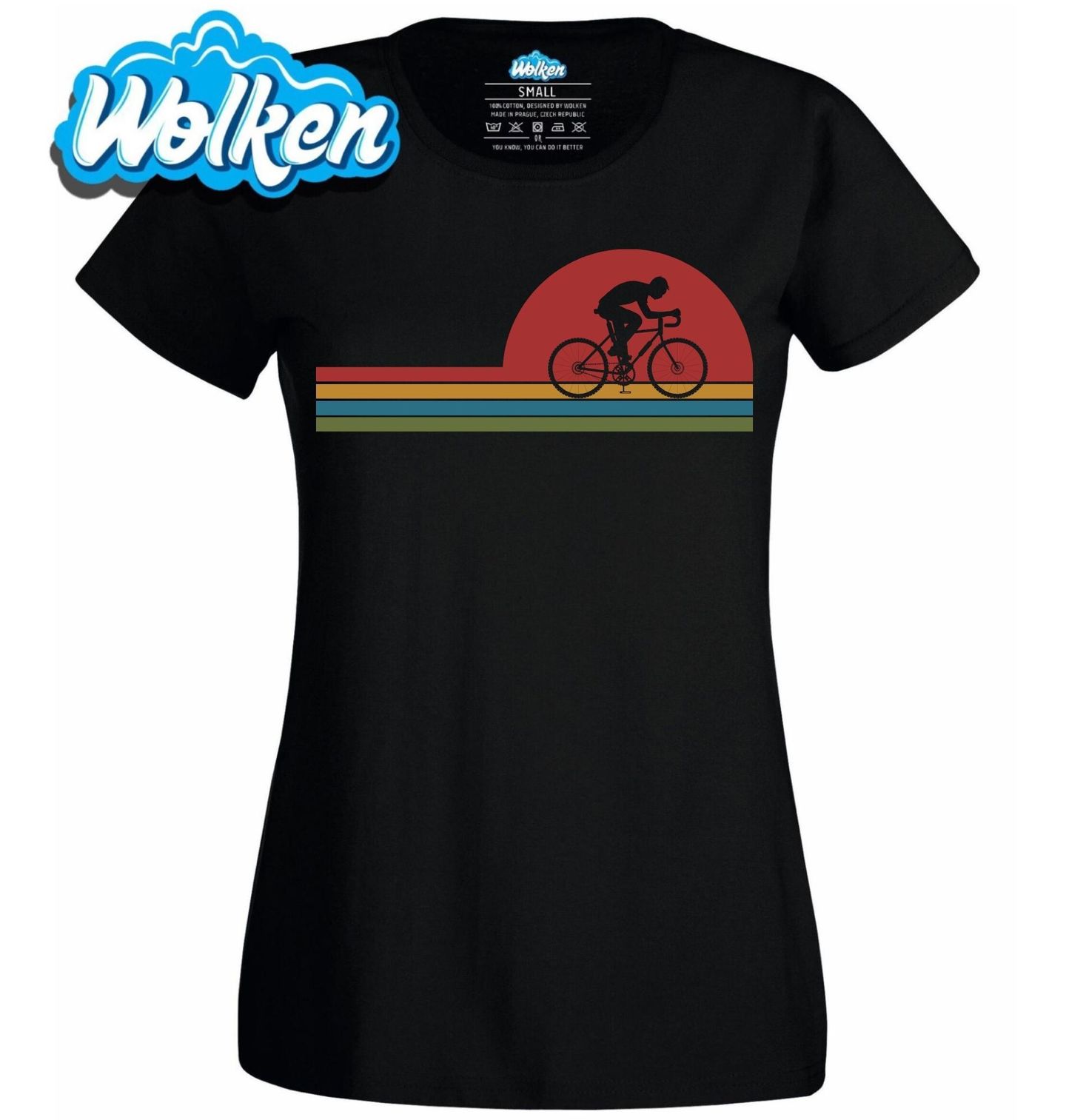[cz] [produkt] [dámské tričko] [černá] [hlavní] Retro Silniční Cyklista.jpg