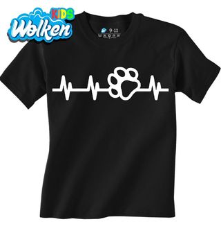 [cz] [produkt] [dětské tričko] [černá] [hlavní] Kardiogram Psí Tlapky.jpg