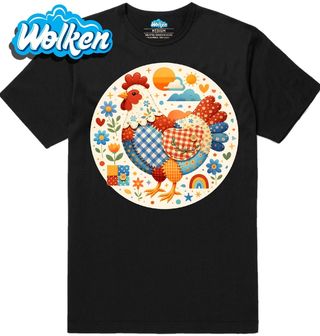 [cz] [produkt] [pánské tričko] [černá] [hlavní] Folklórní Vyšívaná Slepice.jpg
