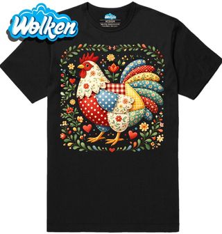 [cz] [produkt] [pánské tričko] [černá] [hlavní] Květinová Slepice Folk.jpg