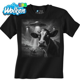 [cz] [produkt] [dětské tričko] [černá] [hlavní] Kráva a Mimozemské UFO.jpg