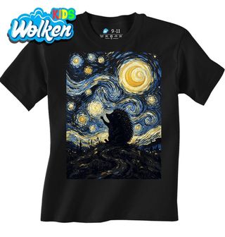[cz] [produkt] [dětské tričko] [černá] [hlavní] Ježek ve Hvězdné Noci.jpg