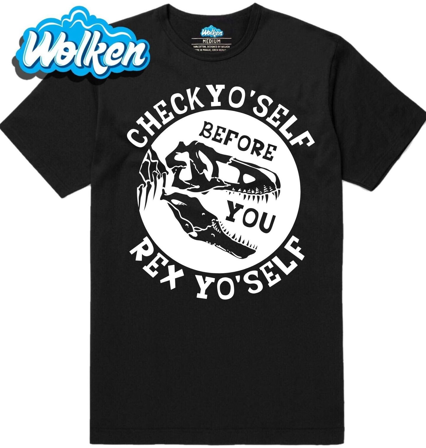 [cz] [produkt] [pánské tričko] [černá] [hlavní] Check Yourself Dinosaurus.jpg