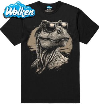 [cz] [produkt] [pánské tričko] [černá] [hlavní] Tyranosaurus s Cool Brýlemi.jpg