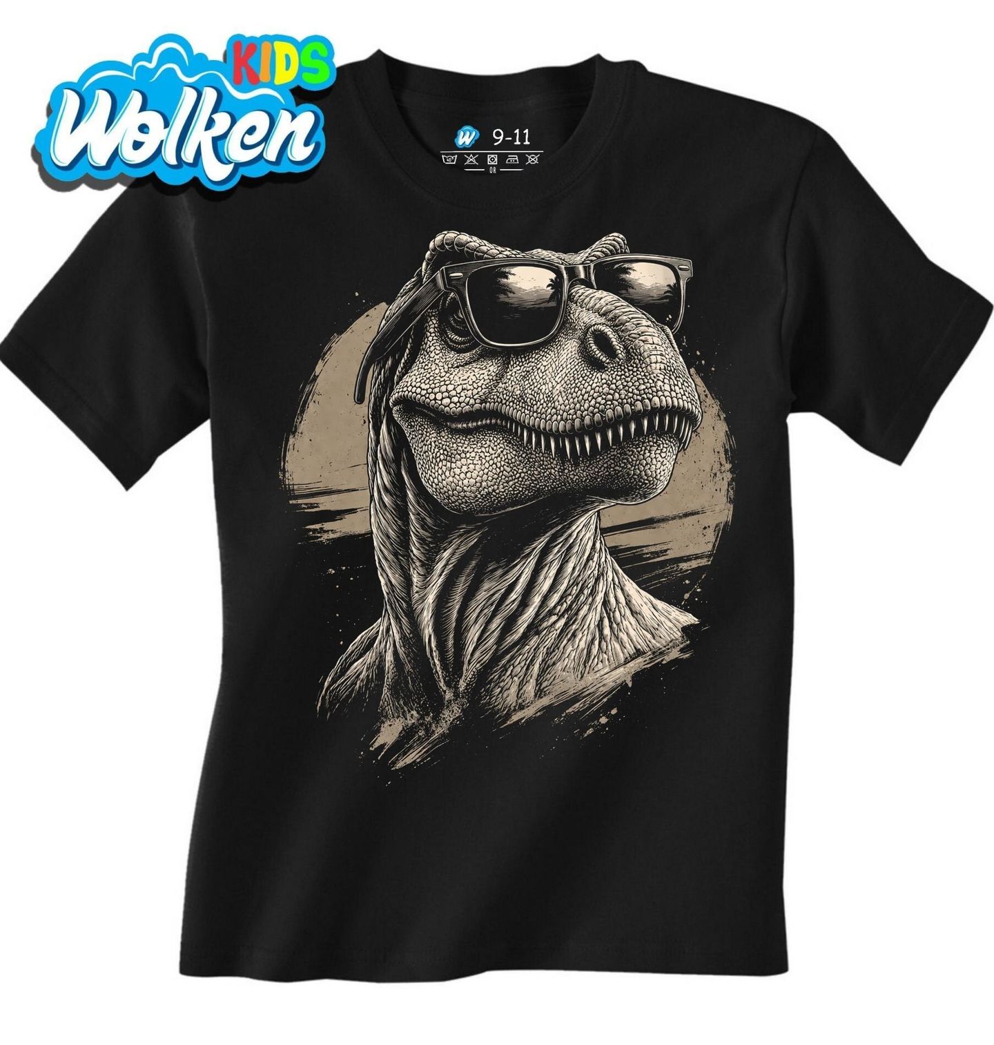 [cz] [produkt] [dětské tričko] [černá] [hlavní] Tyranosaurus s Cool Brýlemi.jpg