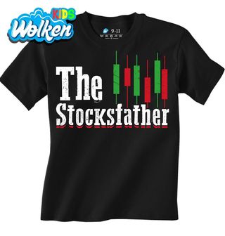 [cz] [produkt] [dětské tričko] [černá] [hlavní] The Stockfather Král Burzy.jpg