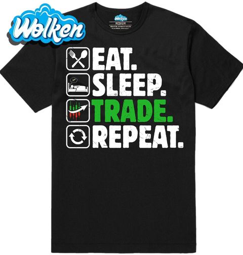 Obrázek produktu Pánské tričko Jez Spi Obchoduj Opakuj Eat Sleep Trade Repeat