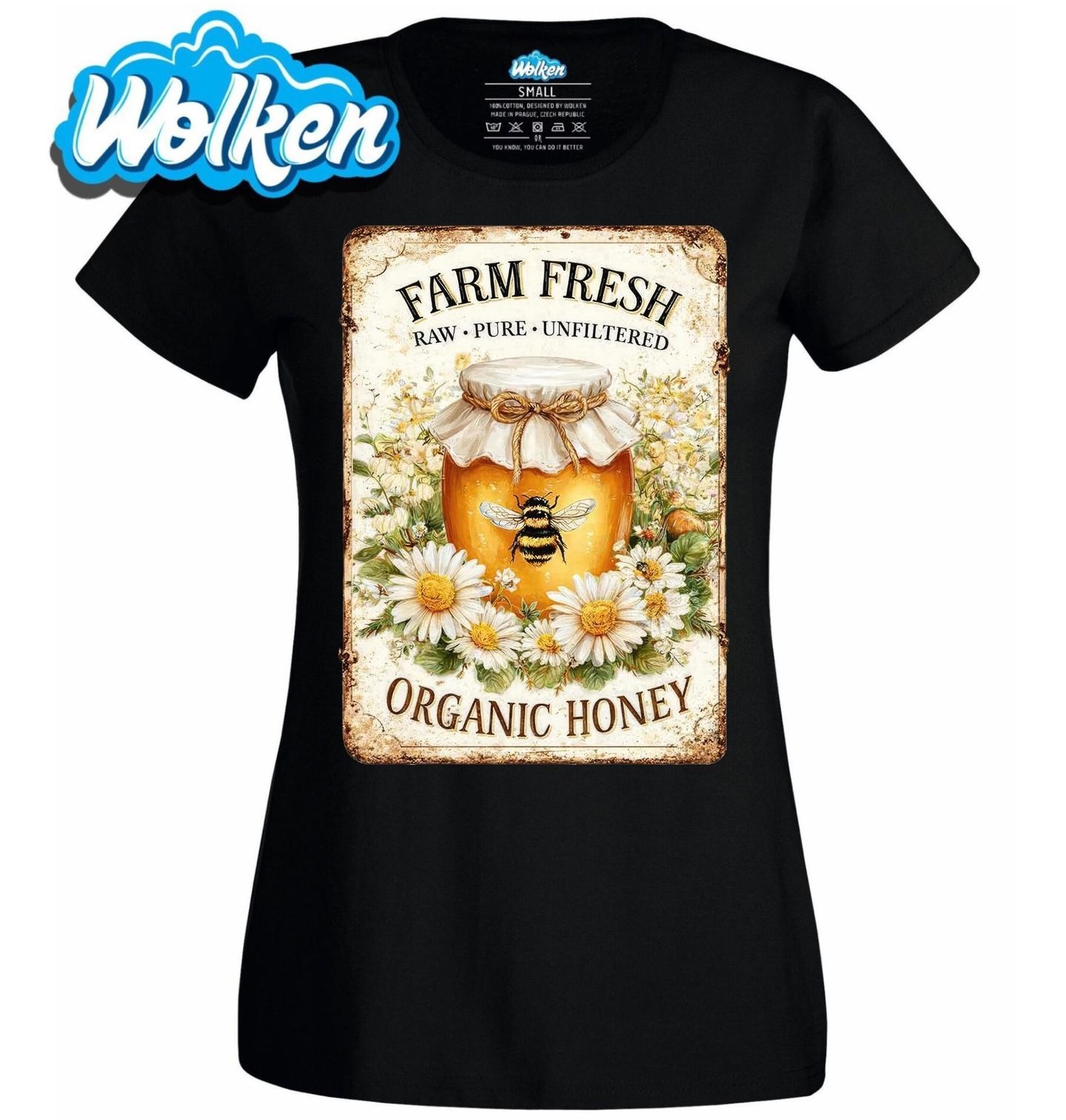 [cz] [produkt] [dámské tričko] [černá] [hlavní] Farmářský Med Vintage.jpg