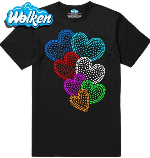Obrázek produktu Pánské tričko Barevná Srdce z Teček Rhinestone