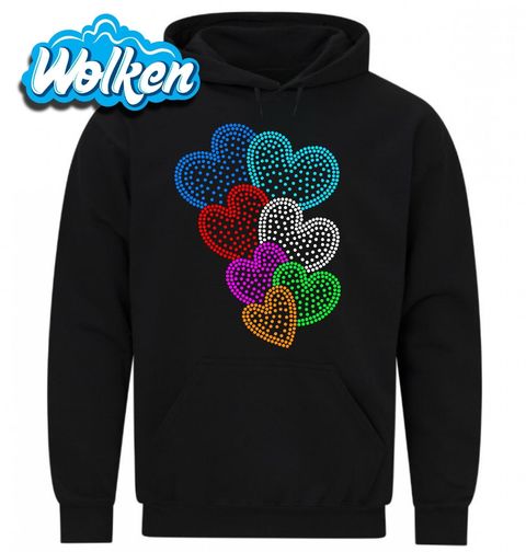 Obrázek produktu Pánská mikina Barevná Srdce z Teček Rhinestone