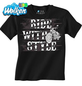 [cz] [produkt] [dětské tričko] [černá] [hlavní] Jezdi ve Velkém Stylu.jpg