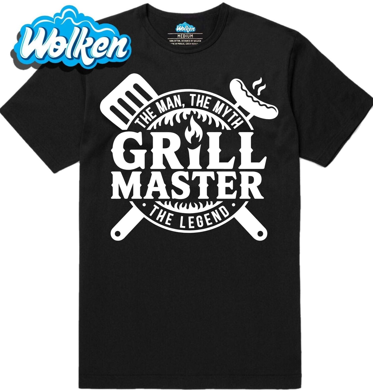 [cz] [produkt] [pánské tričko] [černá] [hlavní] Legenda u Grilu The Man The Myth Grill Master.jpg