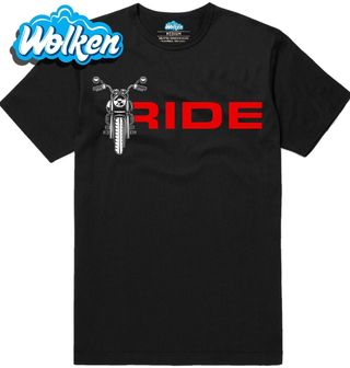 [cz] [produkt] [pánské tričko] [černá] [hlavní] Zrozen Pro Jízdu RIDE.jpg