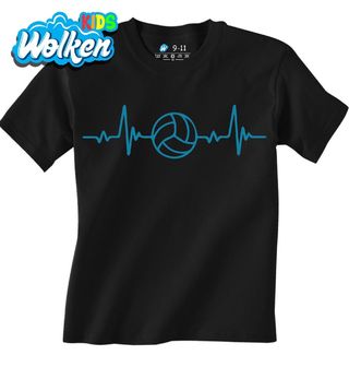 [cz] [produkt] [dětské tričko] [černá] [hlavní] Modrý Kardiogram a Volejbalový Míč.jpg