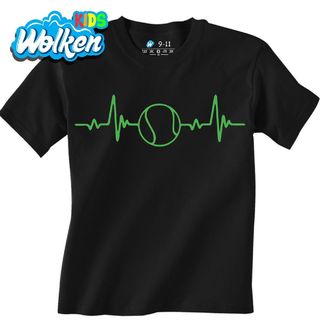 [cz] [produkt] [dětské tričko] [černá] [hlavní] Zelený Kardiogram a Tenisový Míček.jpg
