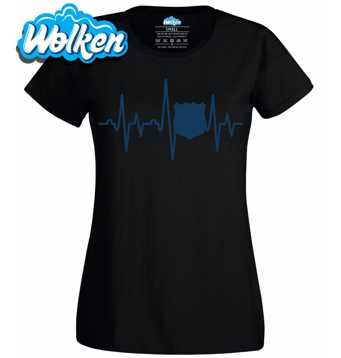 [cz] [produkt] [dámské tričko] [černá] [hlavní] Kardiogram Policisty.jpg