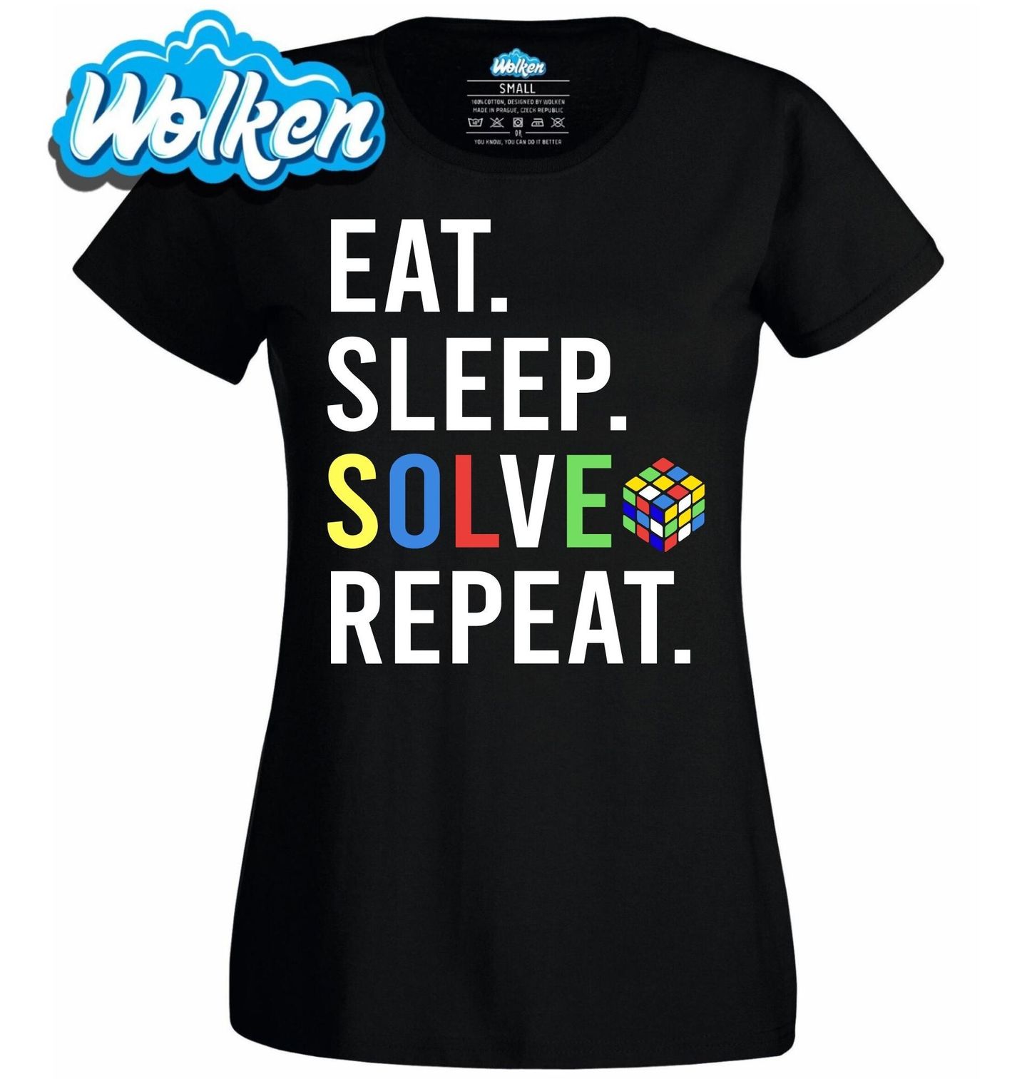 [cz] [produkt] [dámské tričko] [černá] [hlavní] Jez Spi Slož Opakuj Eat Sleep Solve Repeat.jpg