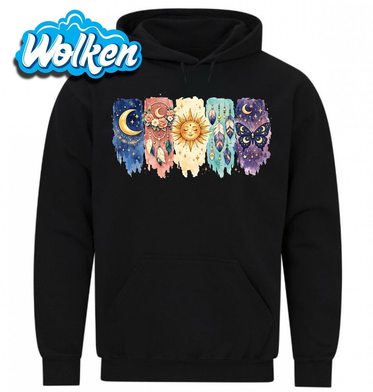[cz] [produkt] [mikina] [černá] [hlavní] Boho Slunce a Měsíc.jpg