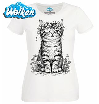 [cz] [produkt] [dámské tričko] [bílá] [hlavní] Spokojená Kočka v Květinách.jpg