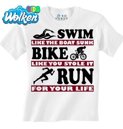 Obrázek produktu Dětské tričko Swim Bike Run Plav Jeď Běž Triatlon