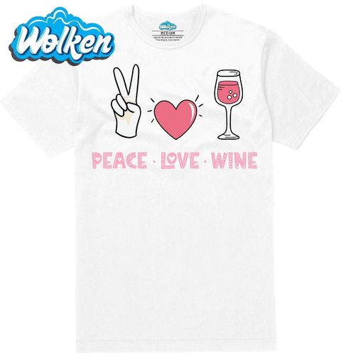 Obrázek produktu Pánské tričko Mír Láska Víno Peace Love Wine