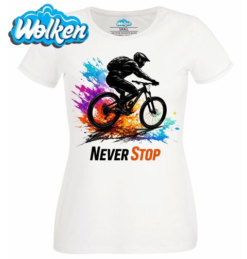 Obrázek produktu Dámské tričko Nikdy Nepřestávej Jezdit na Kole Never Stop
