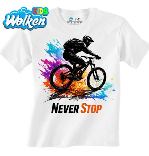 Obrázek produktu Dětské tričko Nikdy Nepřestávej Jezdit na Kole Never Stop
