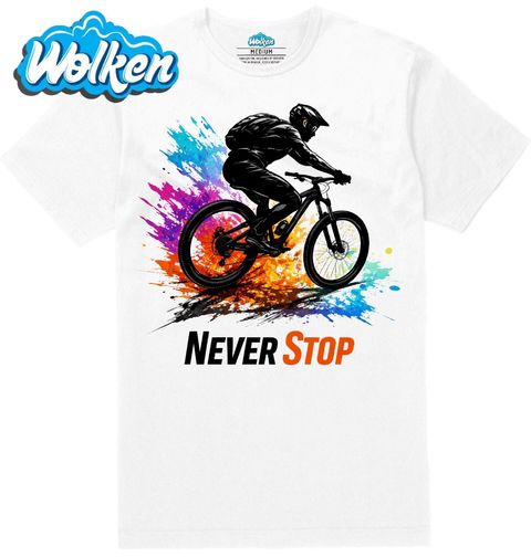 Obrázek produktu Pánské tričko Nikdy Nepřestávej Jezdit na Kole Never Stop