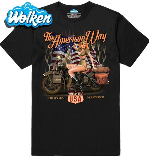 Obrázek produktu Pánské tričko Válečná Motorka Americká Bitevní Mašina