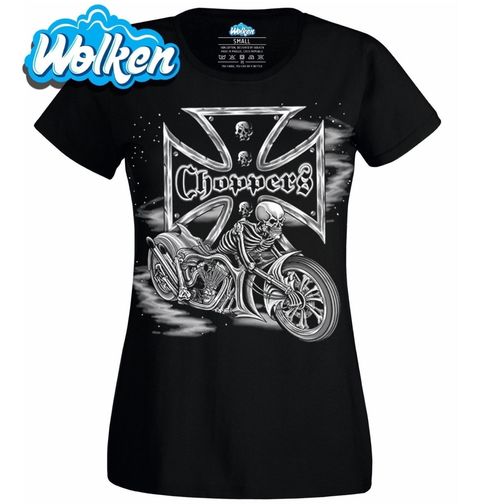 Obrázek produktu Dámské tričko Choppers Skeleton Kostlivec na Motorce