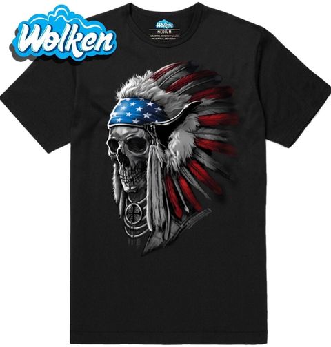 Obrázek produktu Pánské tričko Lebka Amerického Indiánského Náčelníka