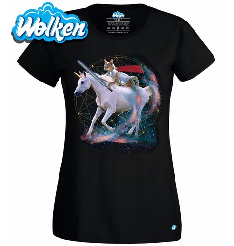 Obrázek produktu Dámské tričko Kočka a Jednorožec Vesmirný Bojovník